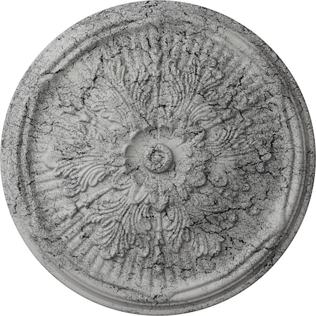 Ekena Millwork Luton Ceiling Medallion (Fits Canopies up to 3 1/2"), 21"OD x 2"P, Ultra Pure White Crackle CM21LUUWC